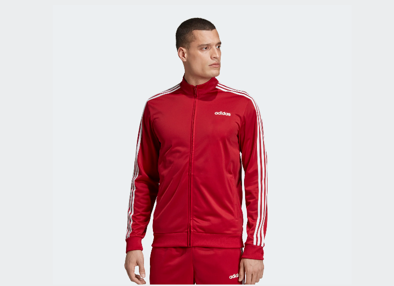 FELPA ADIDAS UOMO CON ZIP GIACCA TUTA EI4891 3 STRIPES TRICOT TRACK JACKET ROSSO